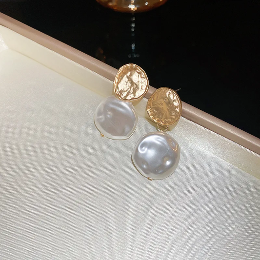 ARETES CIRCULO DORARO Y PERLA