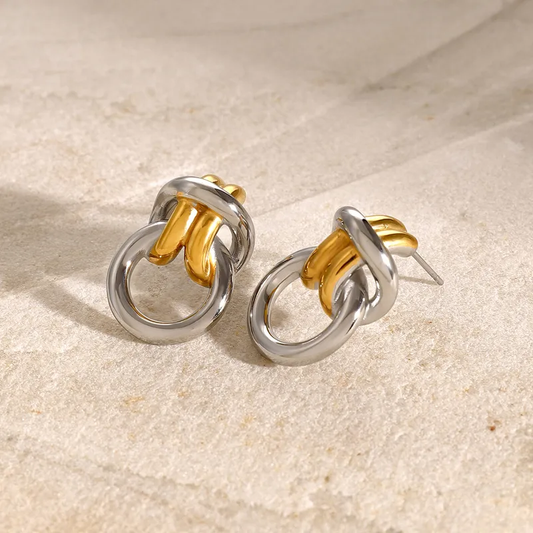 ARETES NUDO PLATADO / DORADO