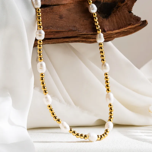 COLLAR ESFERAS CON PERLAS