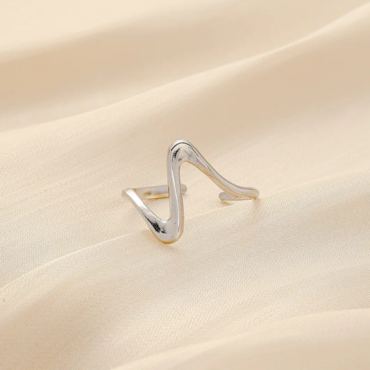 ANILLO ONDA PLATEADO