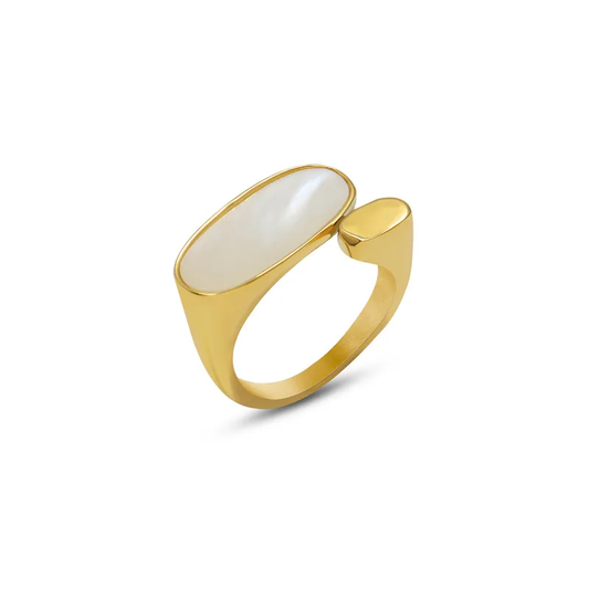 ANILLO OVAL NACARADO PLANO
