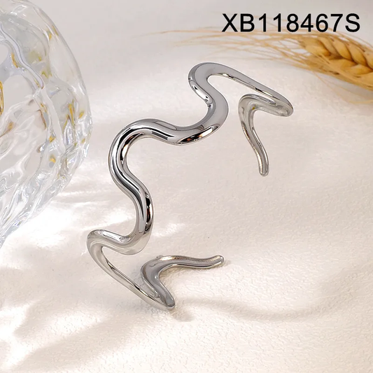 BRAZALETE ONDAS PLATEADA